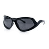 Swan Down Temple Curved Wrap Cat Eye Sport Plastic Sunglasses