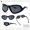 Swan Down Temple Curved Wrap Cat Eye Sport Plastic Sunglasses