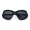 Swan Down Temple Curved Wrap Cat Eye Sport Plastic Sunglasses