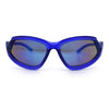 Swan Down Temple Curved Wrap Cat Eye Sport Plastic Sunglasses