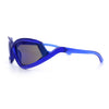 Swan Down Temple Curved Wrap Cat Eye Sport Plastic Sunglasses