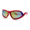 Swan Down Temple Curved Wrap Cat Eye Sport Plastic Sunglasses