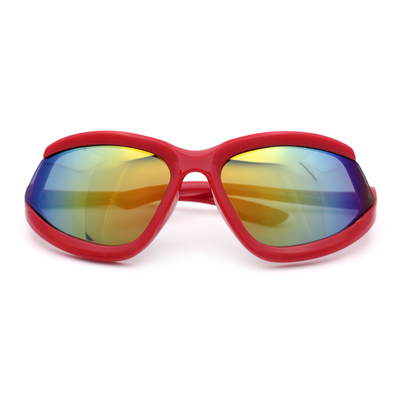 Swan Down Temple Curved Wrap Cat Eye Sport Plastic Sunglasses