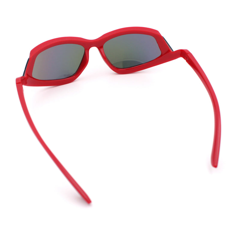 Swan Down Temple Curved Wrap Cat Eye Sport Plastic Sunglasses