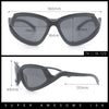 Swan Down Temple Curved Wrap Cat Eye Sport Plastic Sunglasses
