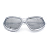 Swan Down Temple Curved Wrap Cat Eye Sport Plastic Sunglasses