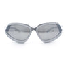 Swan Down Temple Curved Wrap Cat Eye Sport Plastic Sunglasses