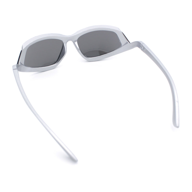 Swan Down Temple Curved Wrap Cat Eye Sport Plastic Sunglasses