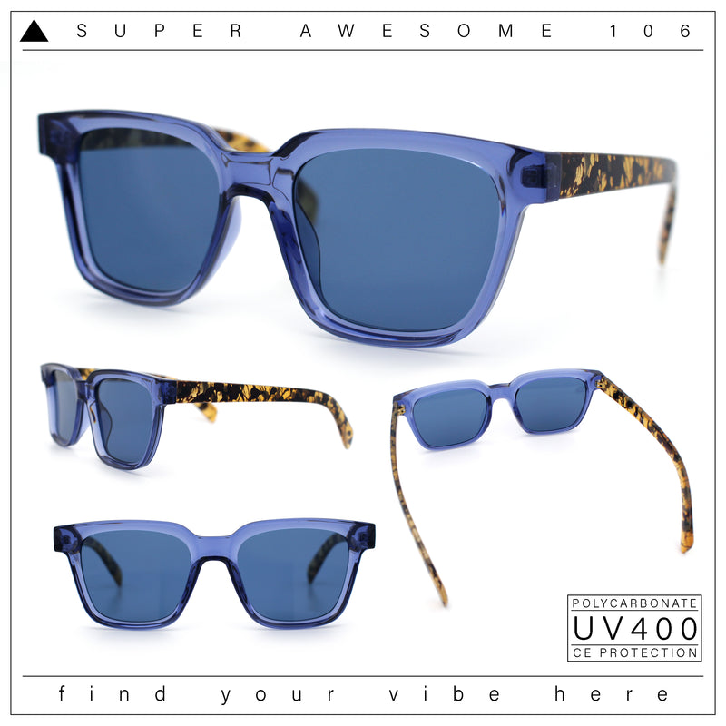 Retro Concave Curved Hipster Horn Rim Plastic Sunglasses