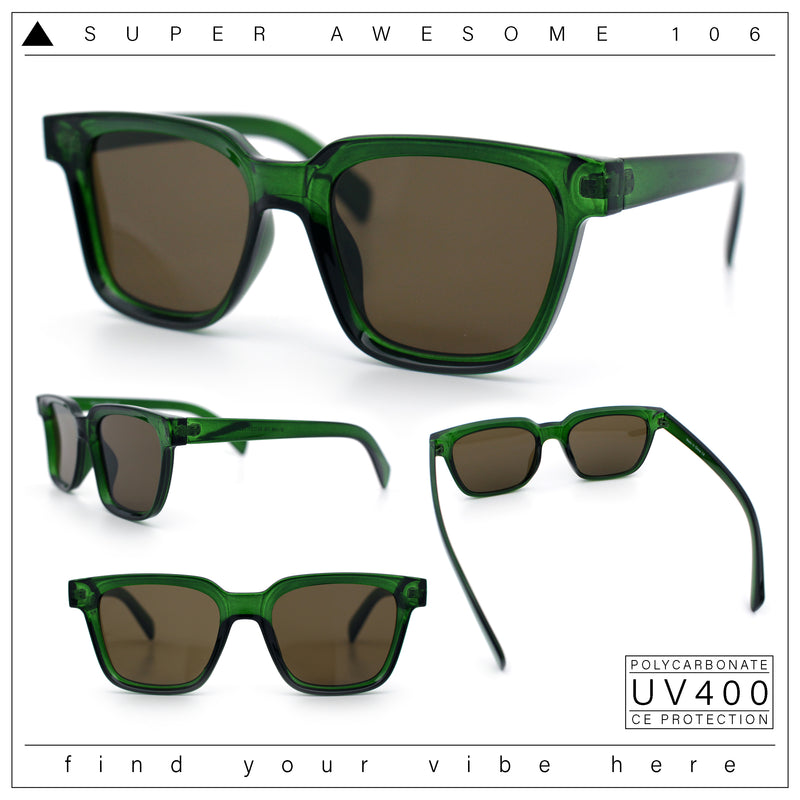Retro Concave Curved Hipster Horn Rim Plastic Sunglasses