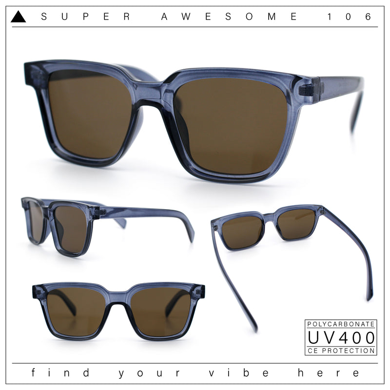 Retro Concave Curved Hipster Horn Rim Plastic Sunglasses