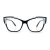 Womens Oversized Cat Eye Geometric lightening Bolt Print Sunglasses