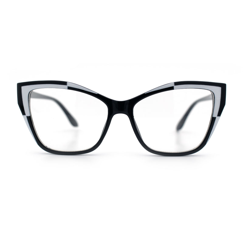 Womens Oversized Cat Eye Geometric lightening Bolt Print Sunglasses