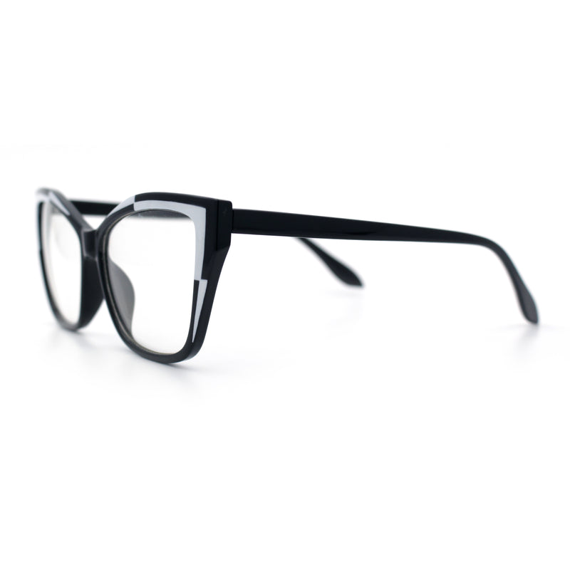 Womens Oversized Cat Eye Geometric lightening Bolt Print Sunglasses