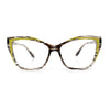 Womens Oversized Cat Eye Geometric lightening Bolt Print Sunglasses