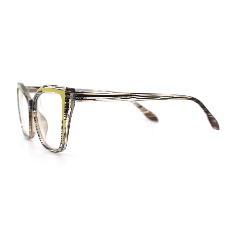 Womens Oversized Cat Eye Geometric lightening Bolt Print Sunglasses