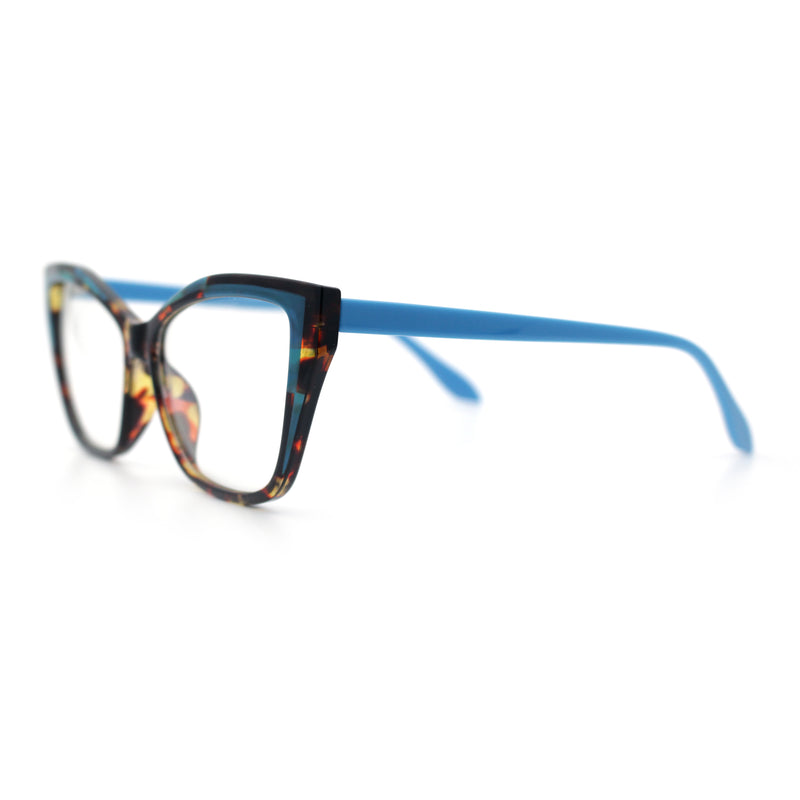 Womens Oversized Cat Eye Geometric lightening Bolt Print Sunglasses
