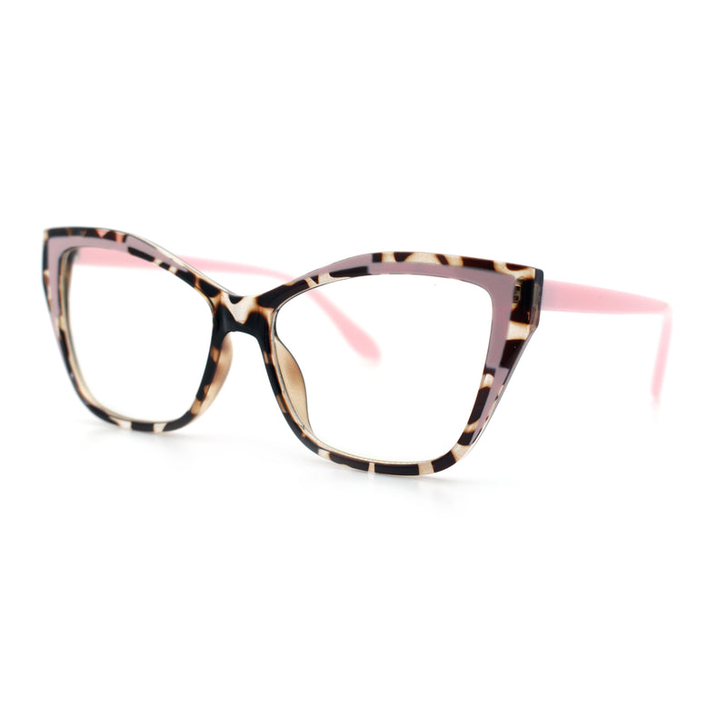 Womens Oversized Cat Eye Geometric lightening Bolt Print Sunglasses