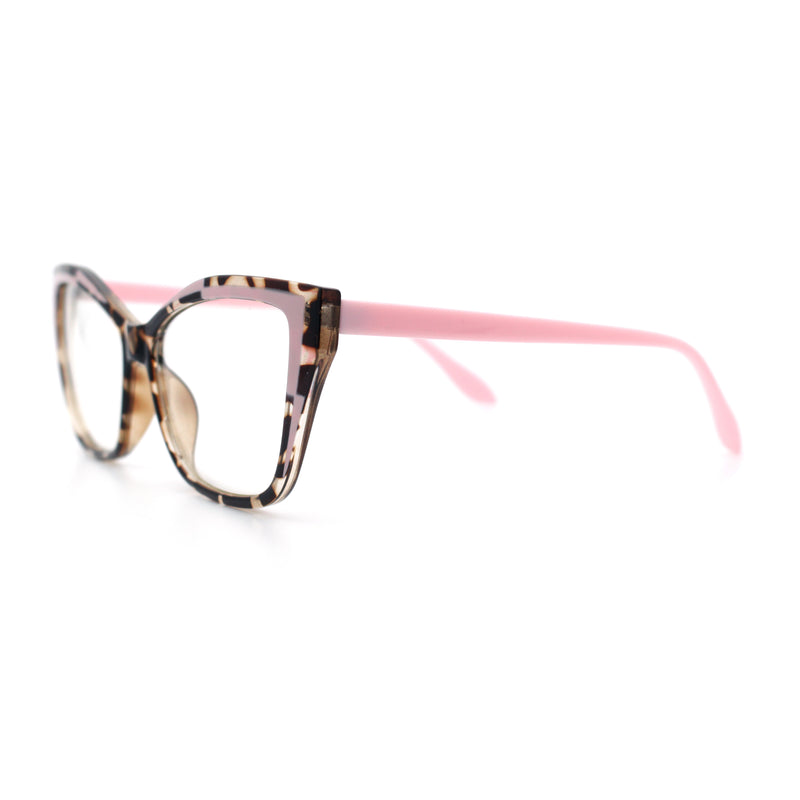 Womens Oversized Cat Eye Geometric lightening Bolt Print Sunglasses