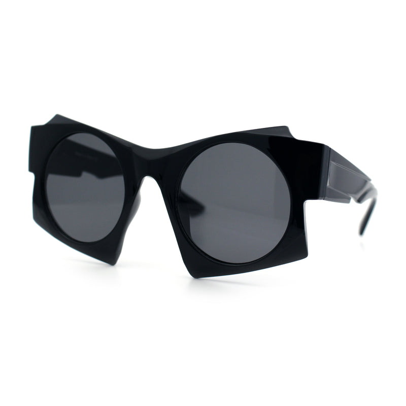 Retro Square Round Circle Lens Plastic Geometric Mod Sunglasses