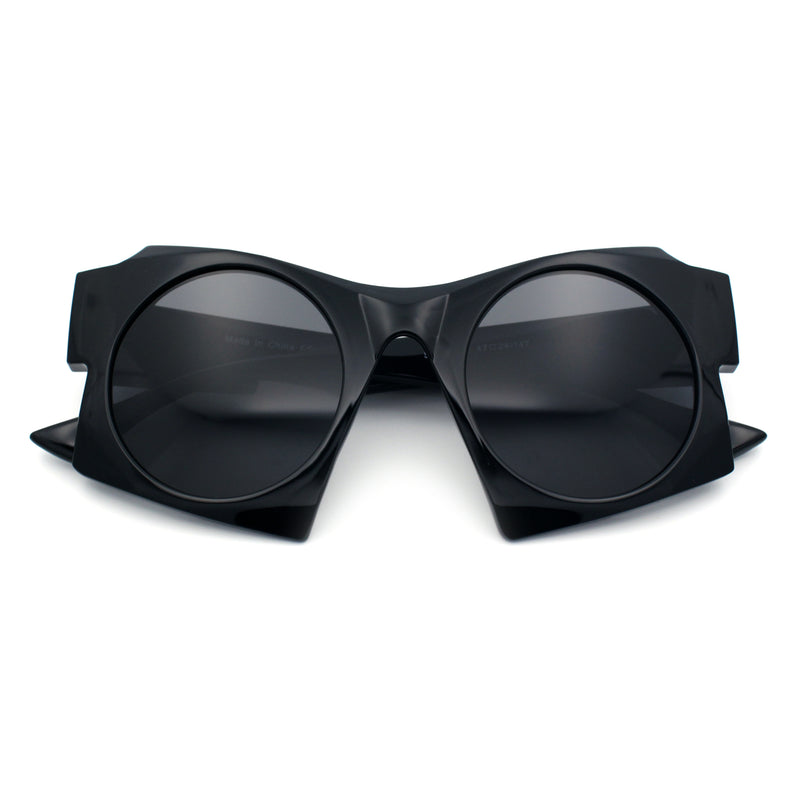 Retro Square Round Circle Lens Plastic Geometric Mod Sunglasses