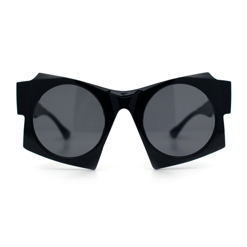 Retro Square Round Circle Lens Plastic Geometric Mod Sunglasses