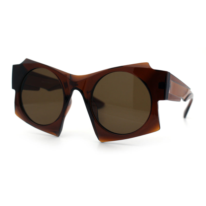 Retro Square Round Circle Lens Plastic Geometric Mod Sunglasses