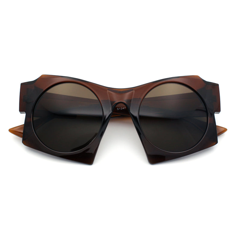 Retro Square Round Circle Lens Plastic Geometric Mod Sunglasses