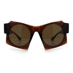 Retro Square Round Circle Lens Plastic Geometric Mod Sunglasses