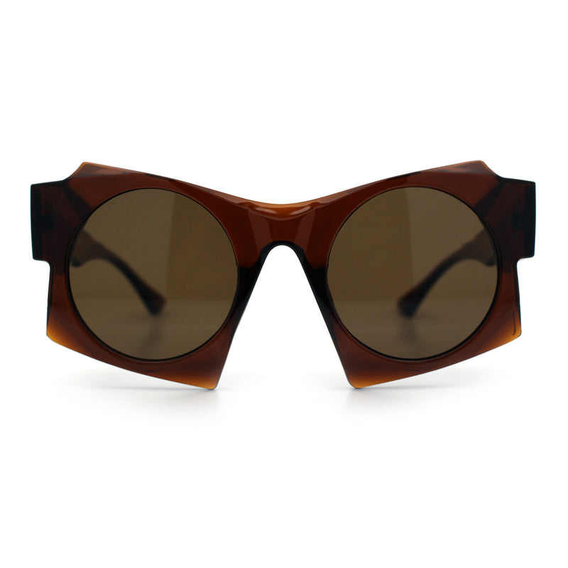 Retro Square Round Circle Lens Plastic Geometric Mod Sunglasses