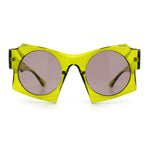 Retro Square Round Circle Lens Plastic Geometric Mod Sunglasses