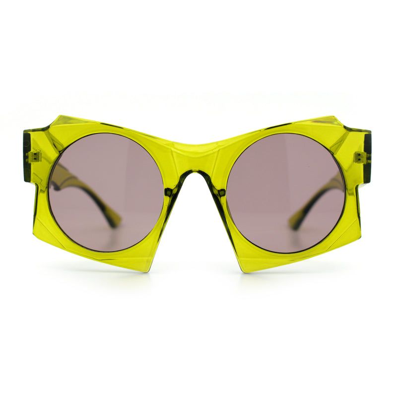 Retro Square Round Circle Lens Plastic Geometric Mod Sunglasses