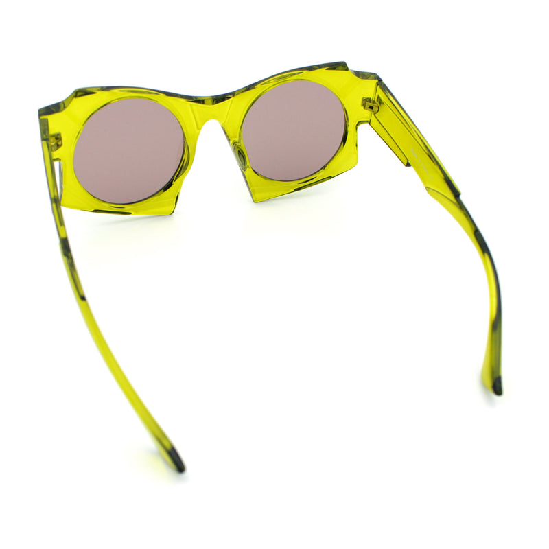 Retro Square Round Circle Lens Plastic Geometric Mod Sunglasses