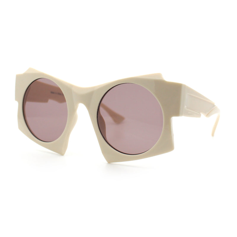 Retro Square Round Circle Lens Plastic Geometric Mod Sunglasses