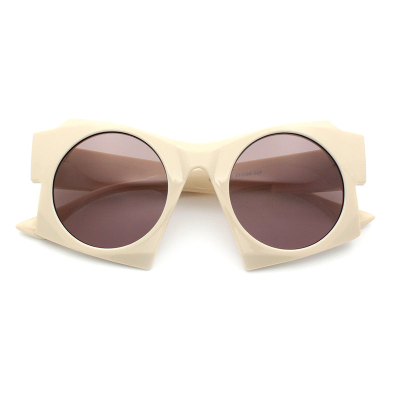 Retro Square Round Circle Lens Plastic Geometric Mod Sunglasses