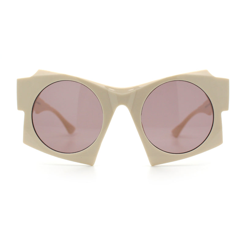Retro Square Round Circle Lens Plastic Geometric Mod Sunglasses