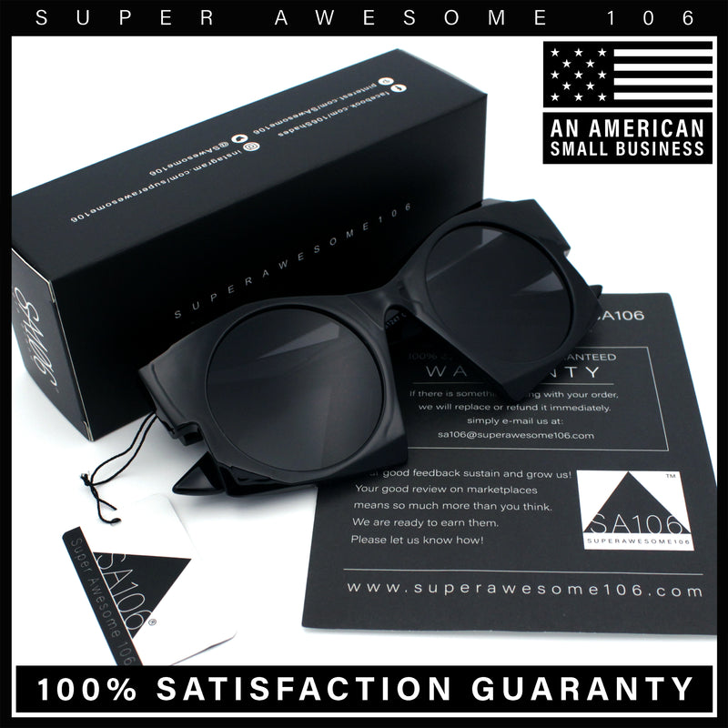 Retro Square Round Circle Lens Plastic Geometric Mod Sunglasses