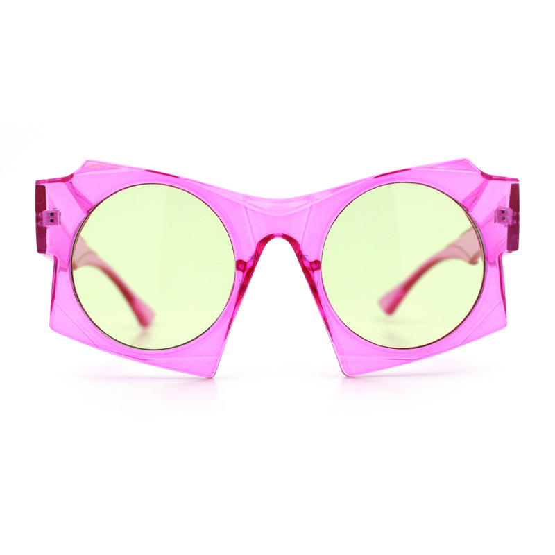 Retro Square Round Circle Lens Plastic Geometric Mod Sunglasses