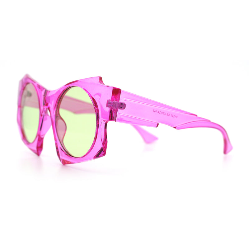 Retro Square Round Circle Lens Plastic Geometric Mod Sunglasses