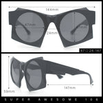Retro Square Round Circle Lens Plastic Geometric Mod Sunglasses