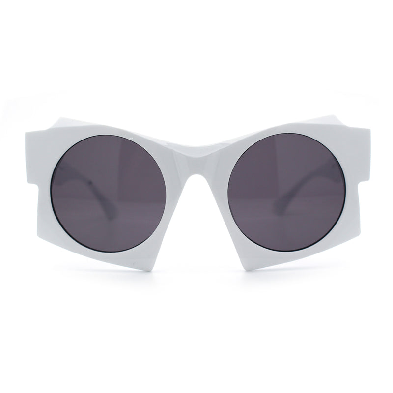Retro Square Round Circle Lens Plastic Geometric Mod Sunglasses