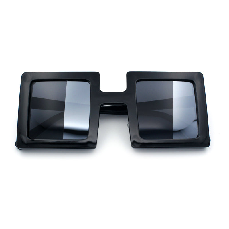 Super Fun Comic Unique Half Mirror Square Rectangle Plastic Sunglasses