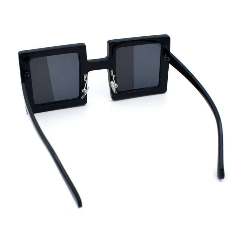 Super Fun Comic Unique Half Mirror Square Rectangle Plastic Sunglasses