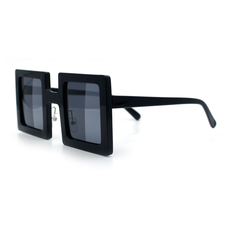 Super Fun Comic Unique Half Mirror Square Rectangle Plastic Sunglasses