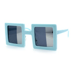 Super Fun Comic Unique Half Mirror Square Rectangle Plastic Sunglasses