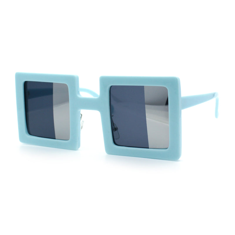 Super Fun Comic Unique Half Mirror Square Rectangle Plastic Sunglasses