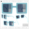 Super Fun Comic Unique Half Mirror Square Rectangle Plastic Sunglasses