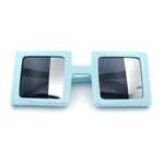 Super Fun Comic Unique Half Mirror Square Rectangle Plastic Sunglasses