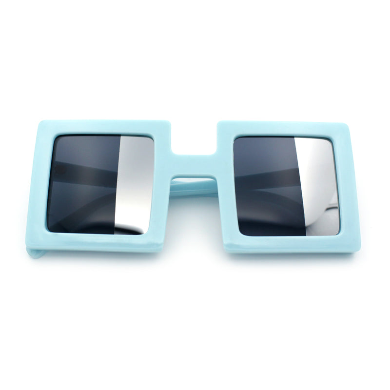 Super Fun Comic Unique Half Mirror Square Rectangle Plastic Sunglasses