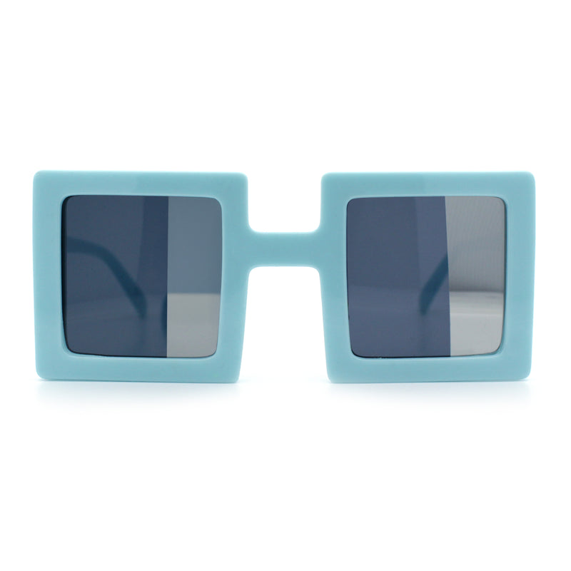 Super Fun Comic Unique Half Mirror Square Rectangle Plastic Sunglasses